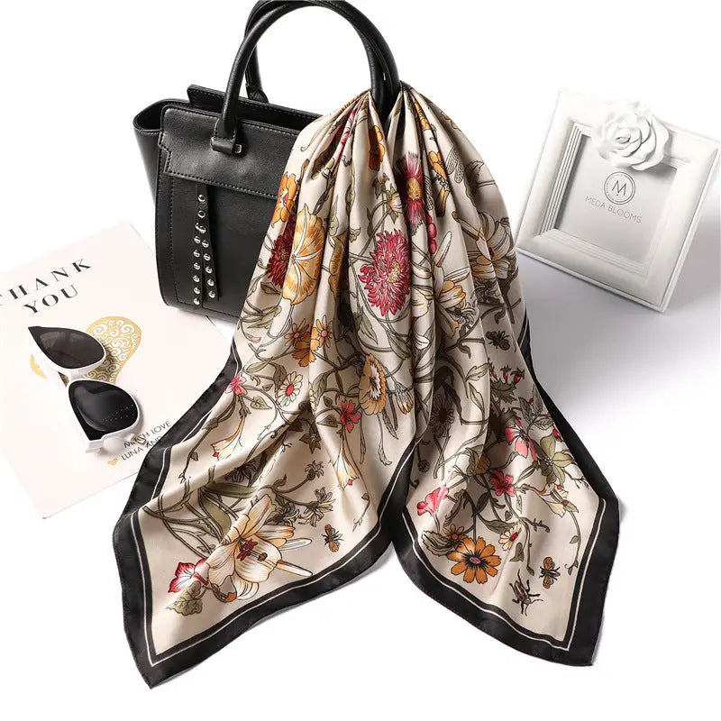 Printed Silk Scarf Female Professional Scarf Simulation Silk Scarf La Maison du Satin