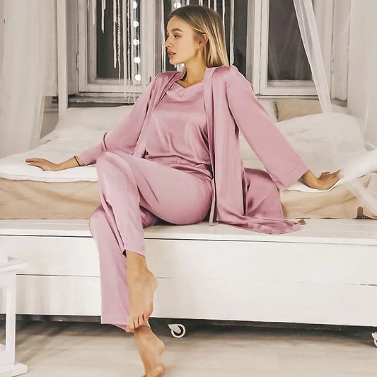 Pyjama Cocoon Satin 3 Pièces - Élégance et Polyvalence La Maison du Satin