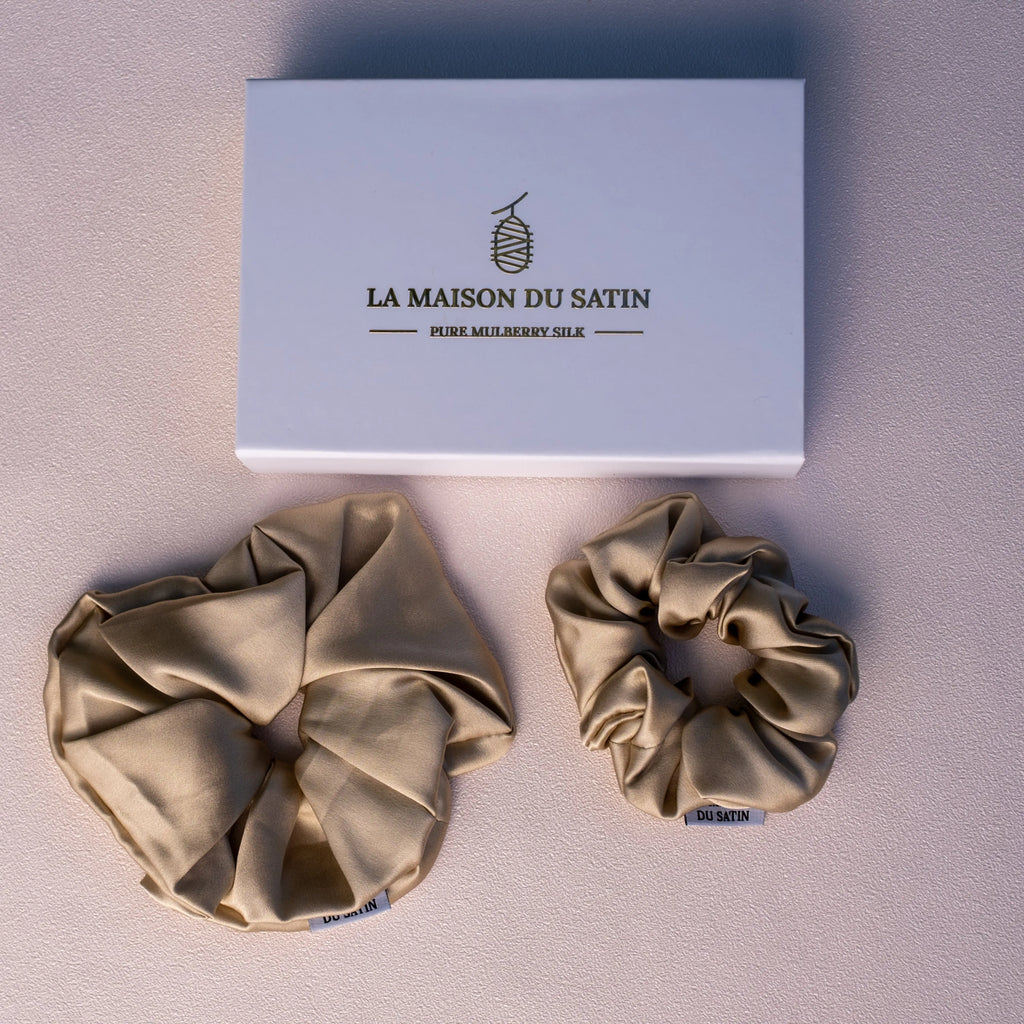 CHOUCHOUS 100% SOIE DE MÛRIER Kaki La Maison du Satin