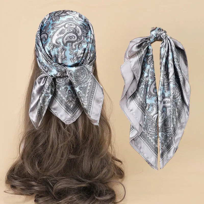 Spring And Summer New Satin Small Square Towel Cashew Emulation Silk Scarf Female Arm Bag Series Hair Professional Scarf Scarf La Maison du Satin