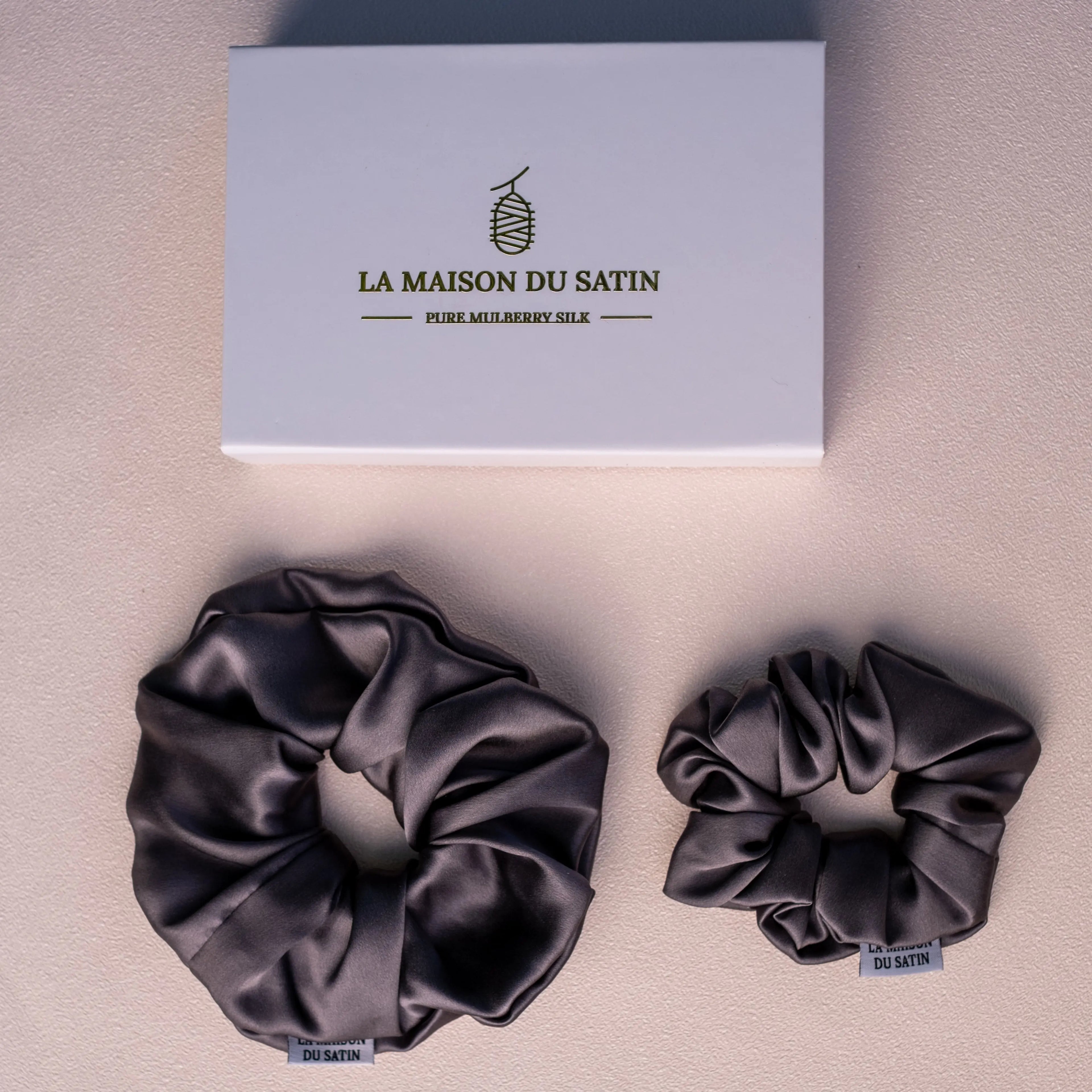 CHOUCHOUS 100% SOIE DE MÛRIER Gris anthracite La Maison du Satin