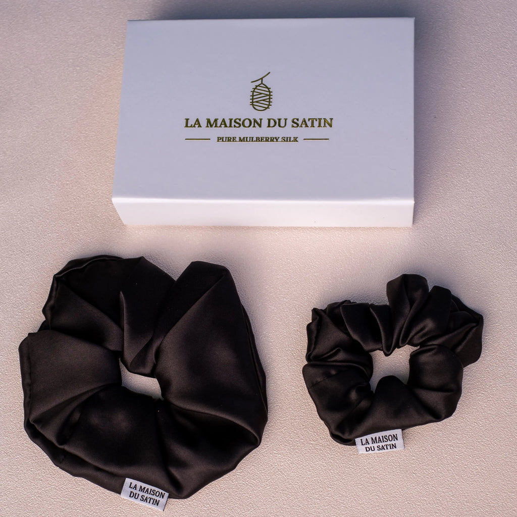 CHOUCHOUS 100% SOIE DE MÛRIER Noir La Maison du Satin