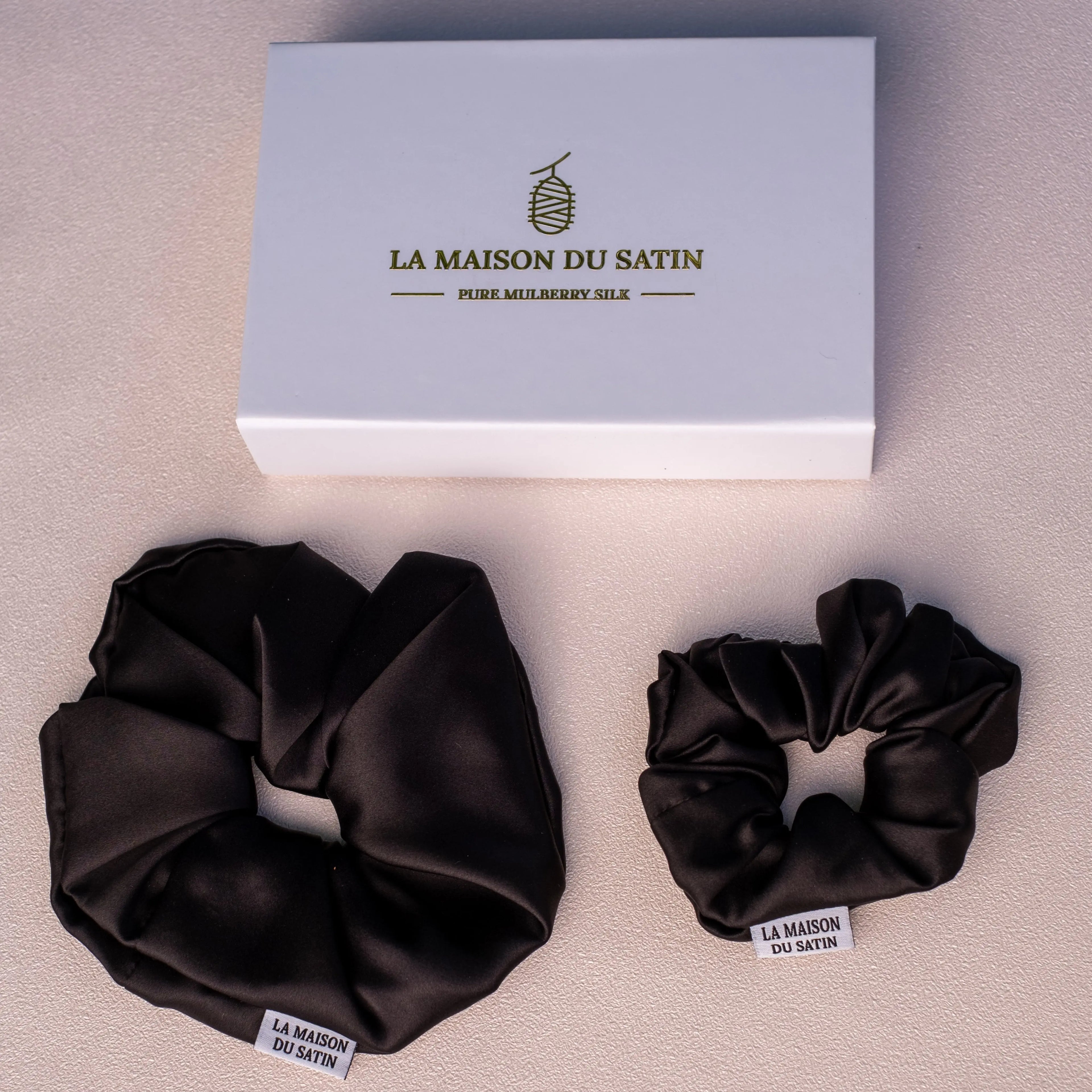 CHOUCHOUS 100% SOIE DE MÛRIER Noir La Maison du Satin