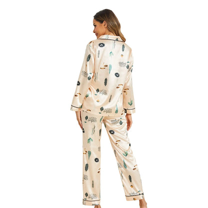 Pyjama Wood en Satin Imprimé - Élégance et Confort pour des Nuits Douces La Maison du Satin