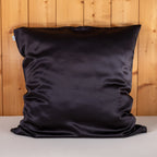TAIE D’OREILLER PURE SOIE DE MÛRIER 22 MOMMES Noir 65x65cm La Maison du Satin