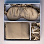 COFFRET RITUEL SOIE - TAIE, MASQUE & CHOUCHOU Kaki La Maison du Satin