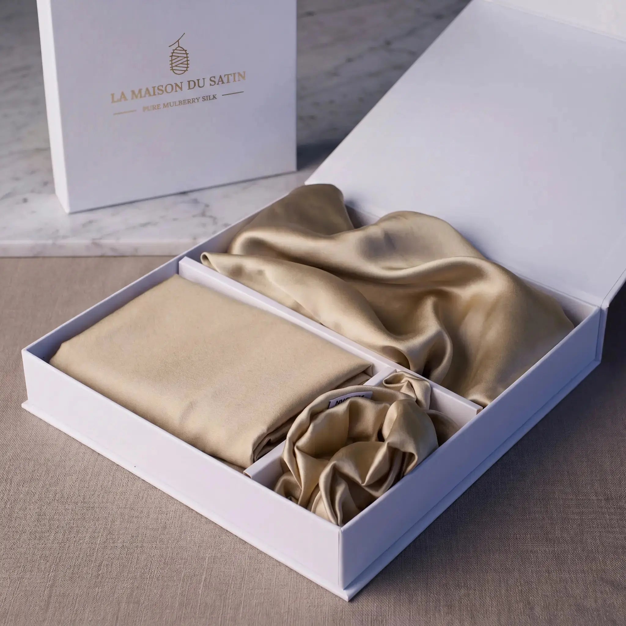 Coffret rituel absolu — Taie, bonnet & masque La Maison du Satin