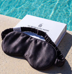Masque de nuit pure soie de mûrier Noir La Maison du Satin