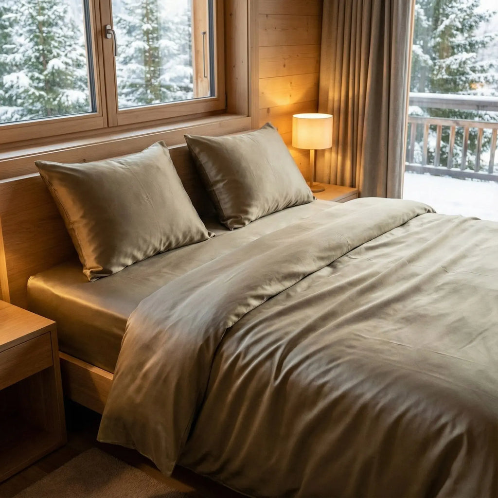 ENSEMBLE DE LINGE DE LIT PURE SOIE DE MÛRIER 19 MOMMES La Maison du Satin