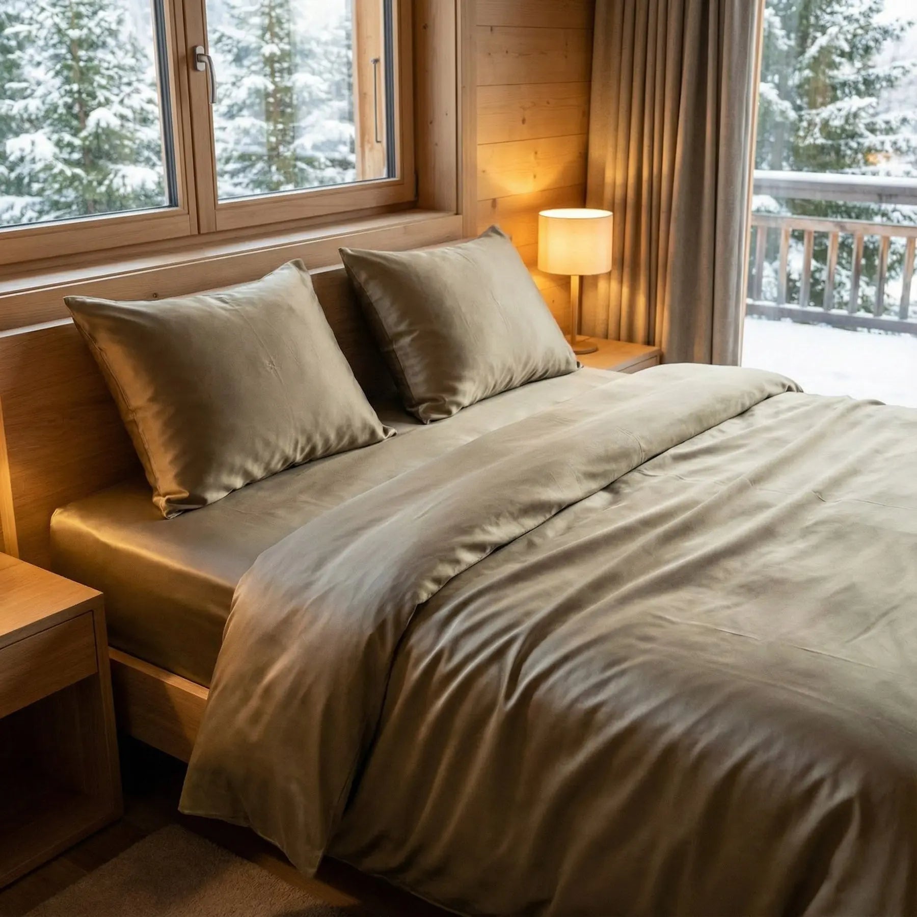 ENSEMBLE DE LINGE DE LIT PURE SOIE DE MÛRIER 19 MOMMES La Maison du Satin