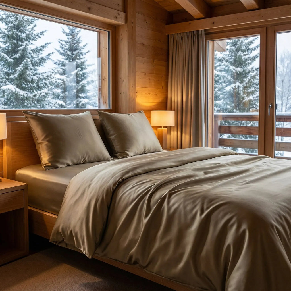 ENSEMBLE DE LINGE DE LIT PURE SOIE DE MÛRIER 19 MOMMES La Maison du Satin