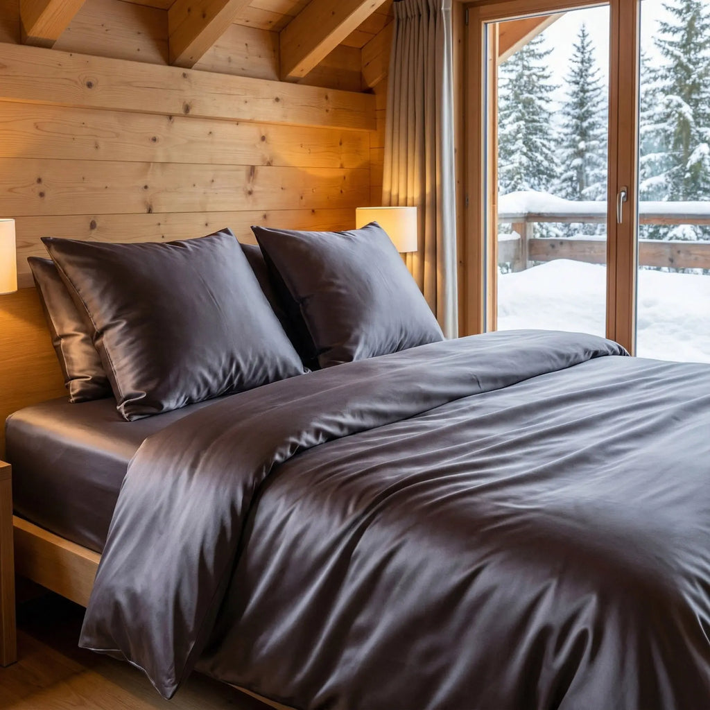 ENSEMBLE DE LINGE DE LIT PURE SOIE DE MÛRIER 19 MOMMES La Maison du Satin