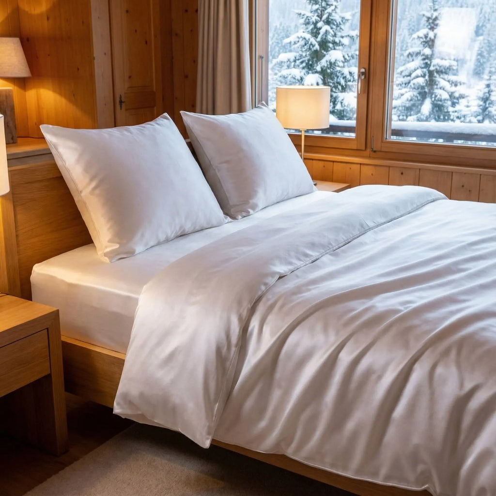 ENSEMBLE DE LINGE DE LIT PURE SOIE DE MÛRIER 19 MOMMES La Maison du Satin