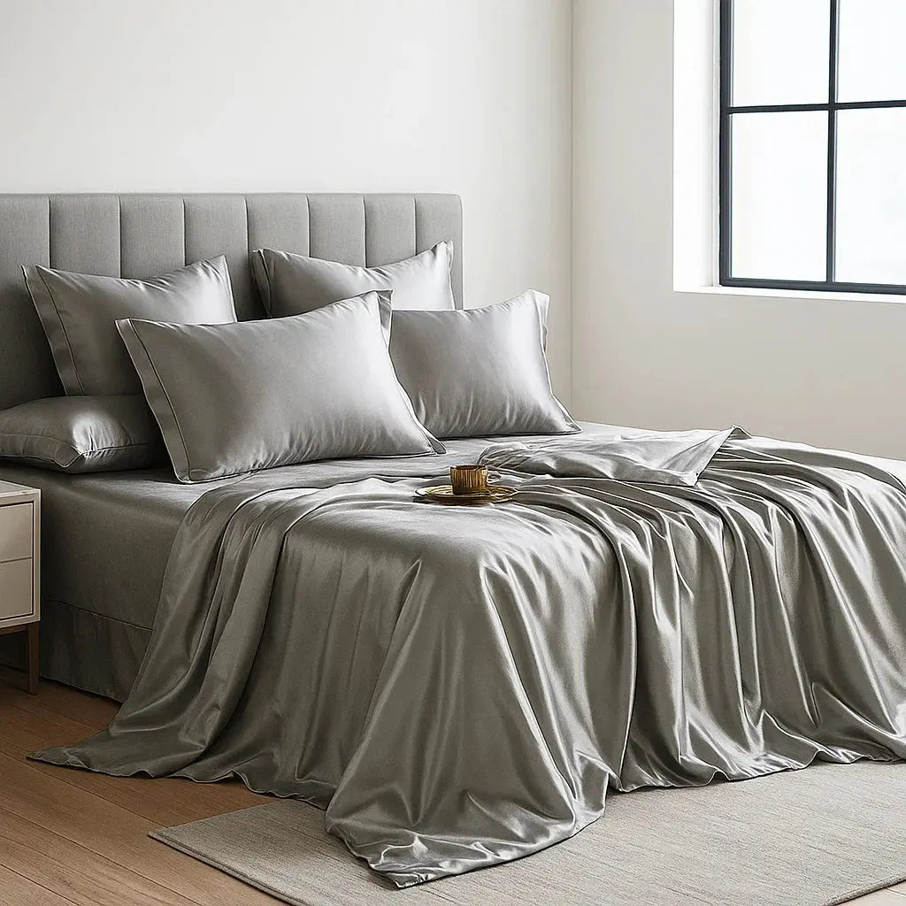 ENSEMBLE DE LINGE DE LIT PURE SOIE DE MÛRIER 19 MOMMES La Maison du Satin