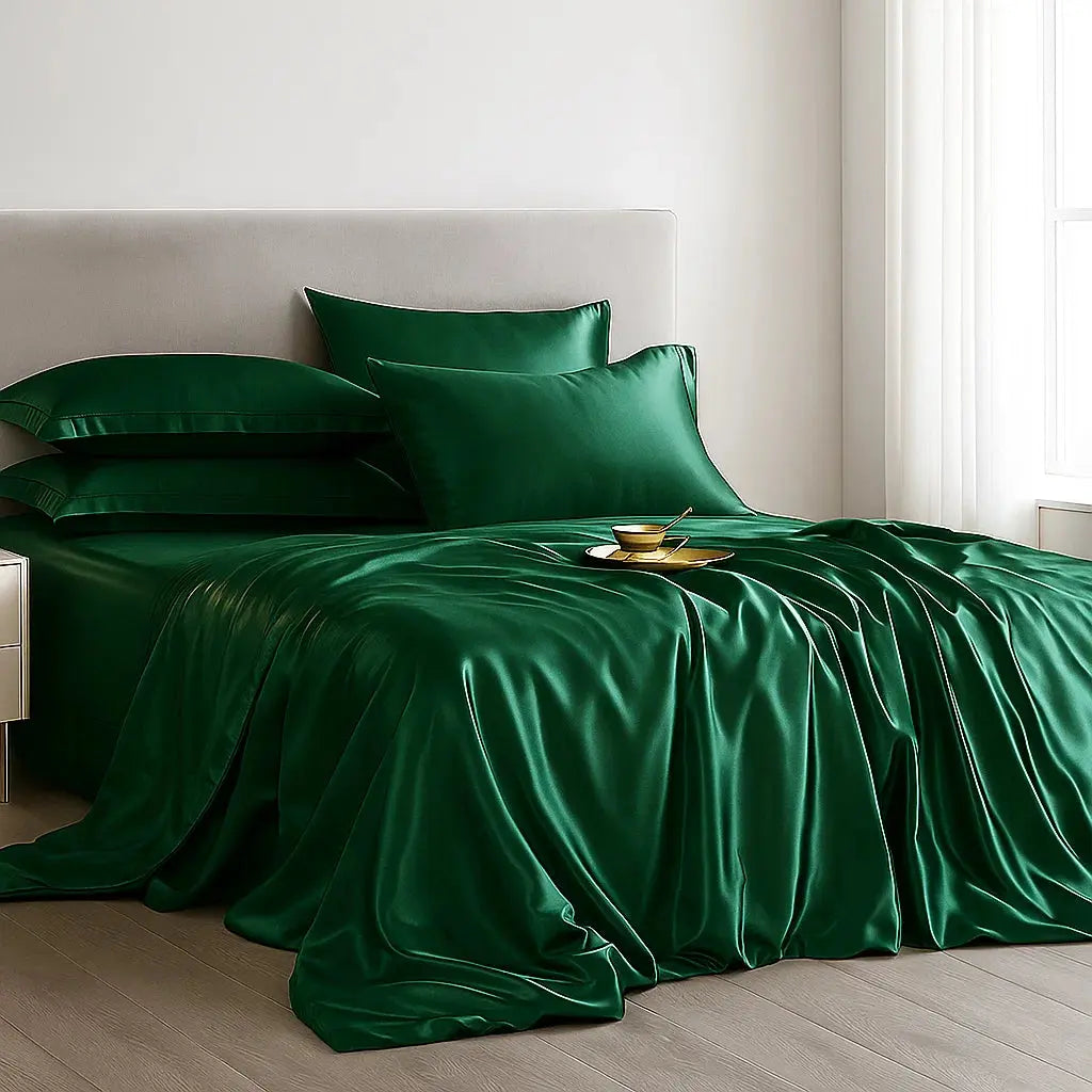 ENSEMBLE DE LINGE DE LIT PURE SOIE DE MÛRIER 19 MOMMES La Maison du Satin